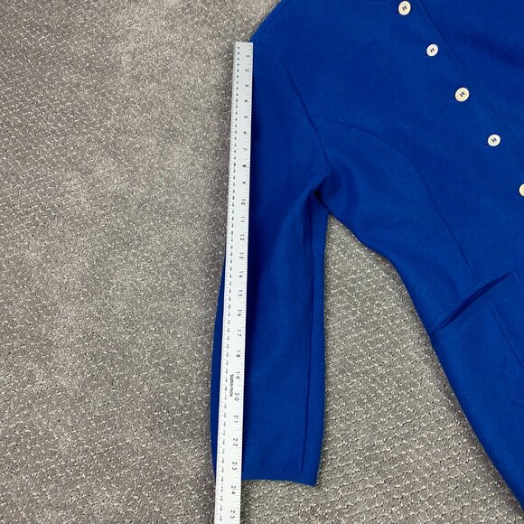 Geiger Cardigan Sweater Jacket Women's 42 Blue Wool Buttons Collection Austria - Picture 13 of 16